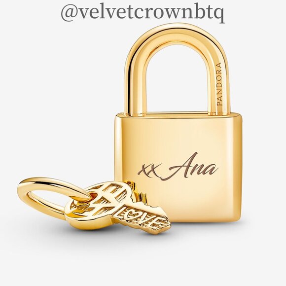 Pandora Padlock & Key Dangle Charm - Picture 2 of 5